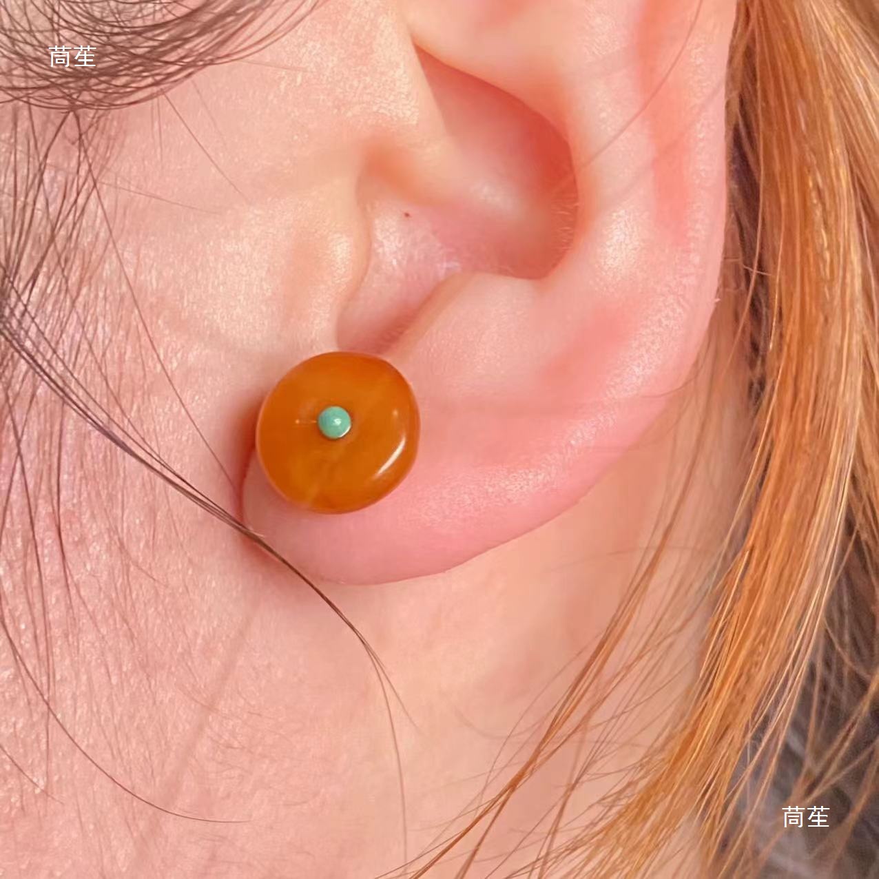 European New Old Beeswax Cake Earrings S925 Earrings Retro Versatile Features Daily Women's Models