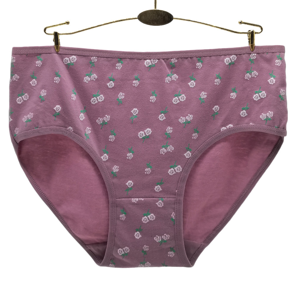 Foreign trade in stock comfortable skin-friendly breathable printed plus size women's briefs manufacturers wholesale underwear women's panties