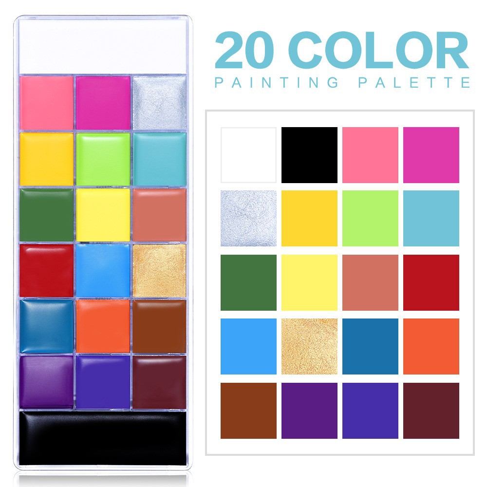 Ucanbe20 Colors Informena Oil Paint Halloween Stage Makeup Watercolor Face Painting Oil Paint Cross-Border Makeup Palette