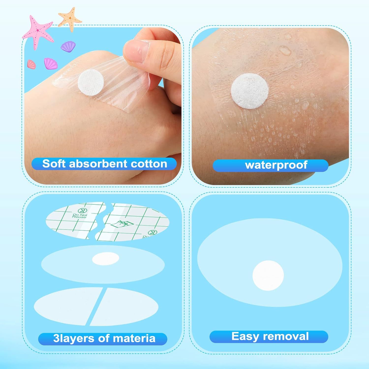Cross-border Waterproof Ear Stickers PU Membrane Ear Stickers Waterproof Swimming Ear Stickers Baby Bathing Artifact Shampoo Ear Stickers