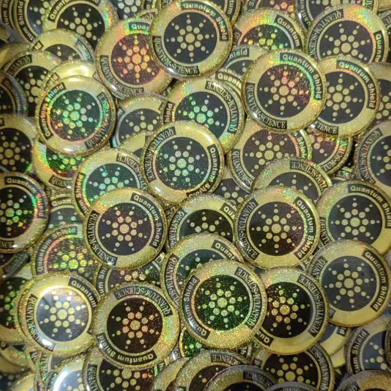 Includes Outer Packaging, Negative Ion Phone Sticker, Gold and Silver Color, Unit Price Includes Packaging, Anti-Wave Frequency Radiation Energy Phone Sticker