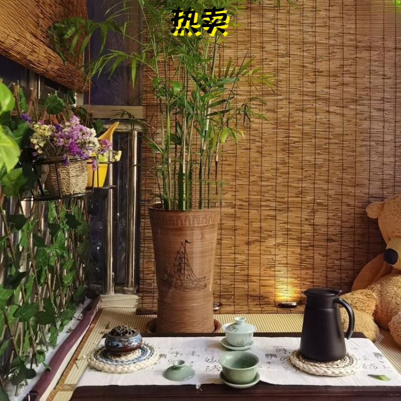 Рулонные шторы, бамбуковые шторы, ретро японские соломенные шторы