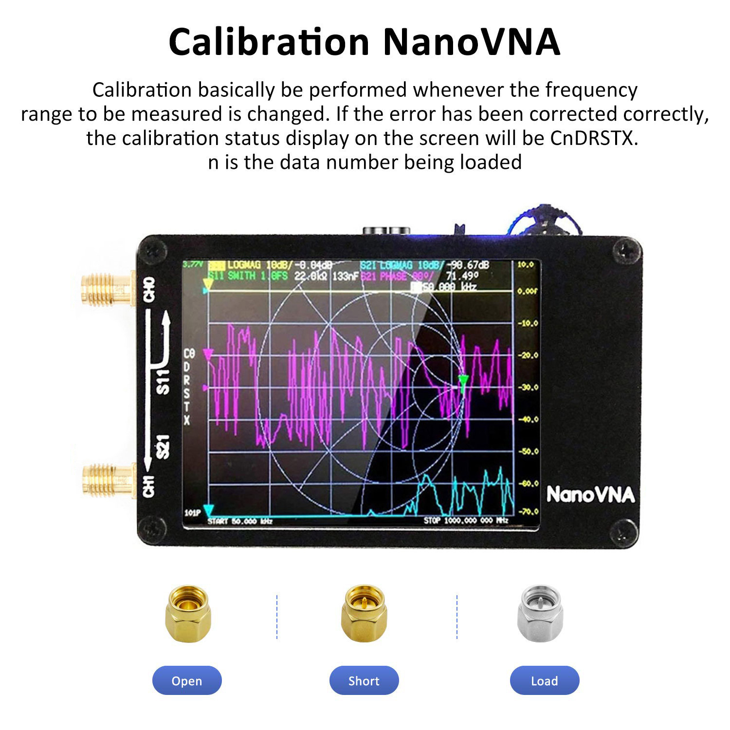Cross-border NanoVNA-H upgraded antenna with SD card slot HF VHF UHF vector network Antenna analyzer