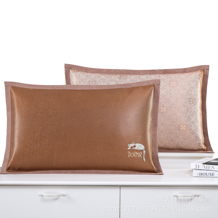 Ice Vine Summer Cooling Pillow Double-Sided Buckwheat Pillow Core Sorghum Shell Children's Pillow Adult Ice Silk Cooling Bamboo Pillow Single Summer Embroidery