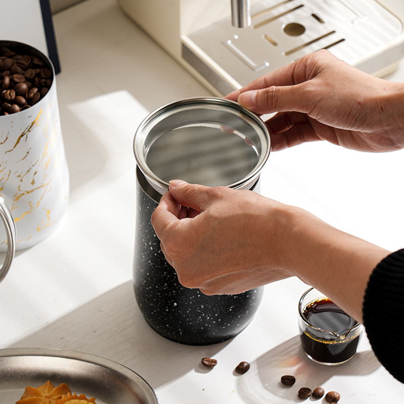 Stainless Steel Sealed Jar Coffee Bean Preservation Jar Coarse Grain Tea Large Storage Jar Kitchen Storage Jar with Lid