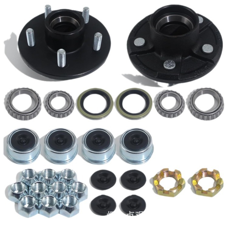 2 Sets of 3500-Pound Trailer Axle Hubs Without Brakes for Rvs, Trailer Hub Kit 5*4.5inch