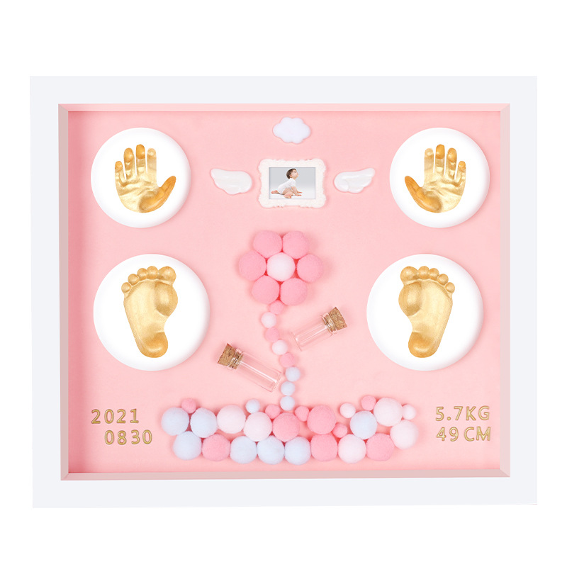 Baby hand footprints children hand and foot inkpad baby newborn 100 days diy year old commemorative full moon inkpad photo frame