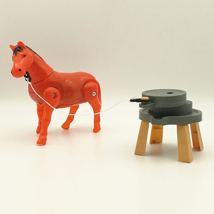 New grinding horse electric pony pulling mill winding pile toy pulling mill horse winding ring electric horse toy winding pile horse