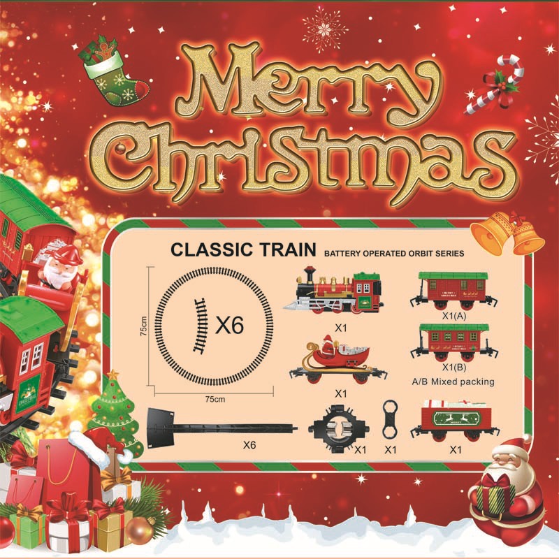 Cross-Border Christmas Tree Train Children's Light Music Hanging Track Christmas Gift Electric Train Toy Wholesale