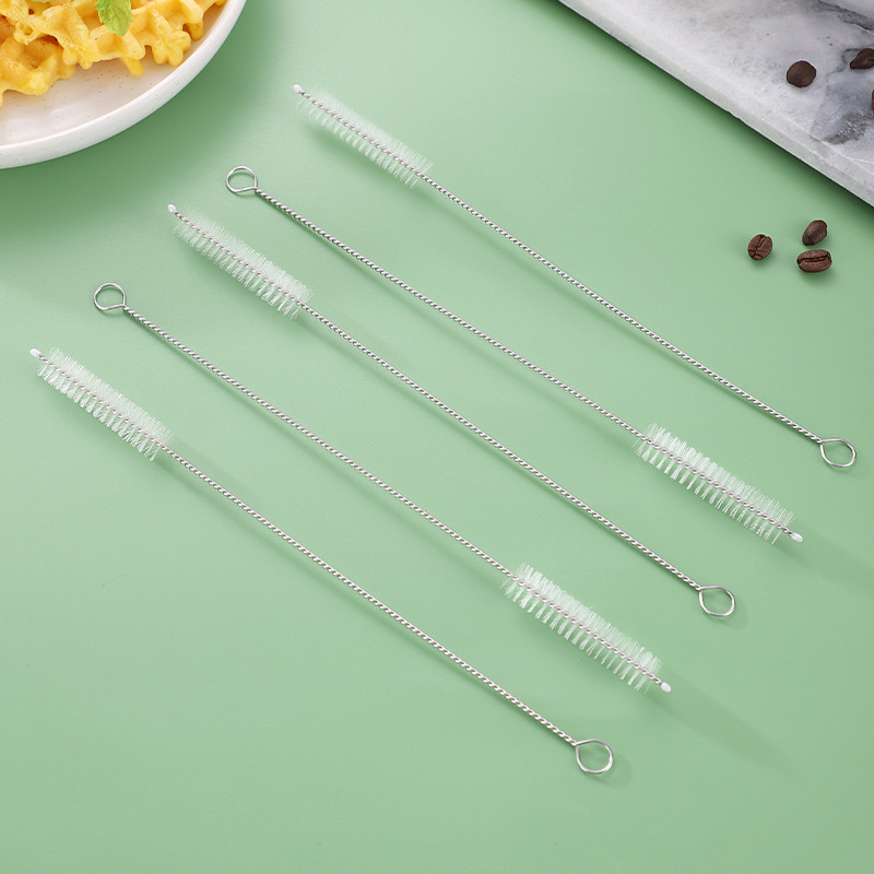 Straw Brush 175 Stainless Steel Bottle Brush Glass Straw Brush Bamboo Silicone Straw Brush 200cm Long 300mm