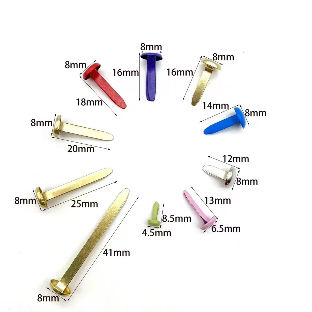 Painted Colored Double-Pronged Metal Nails, Round Gold and Silver Double-Pronged Nails, Claw Nails, Business Gifts, Sequins