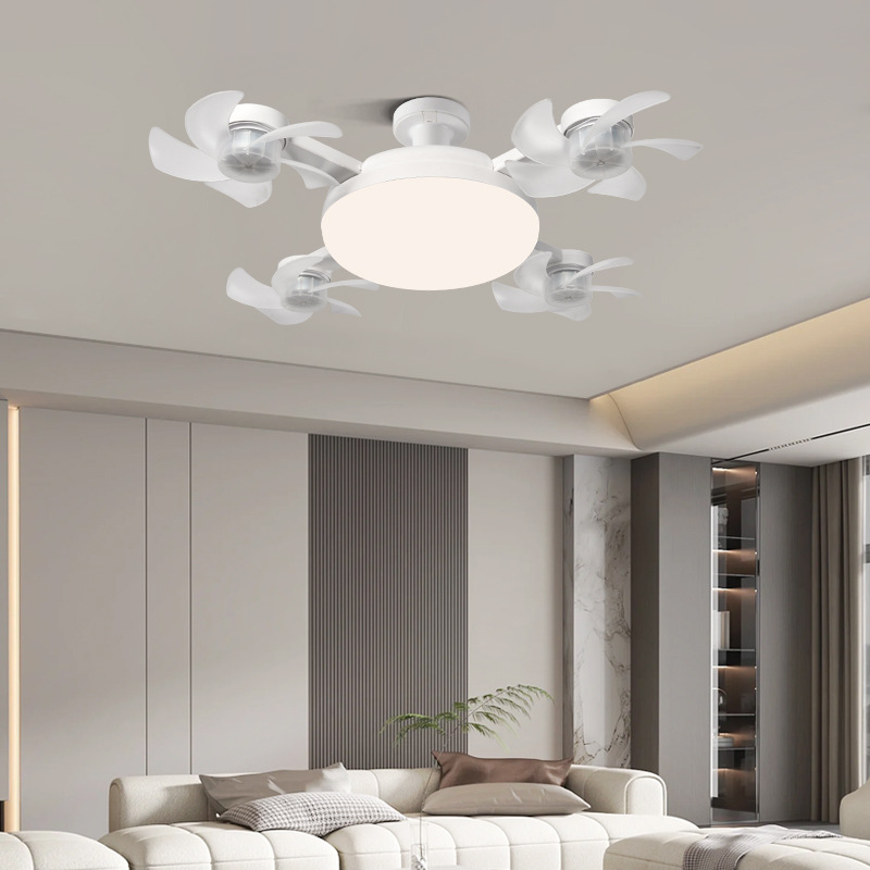 Cross-border new creative fan lights E27 screw living room ceiling fan lights bedroom dining room led drone fan lights