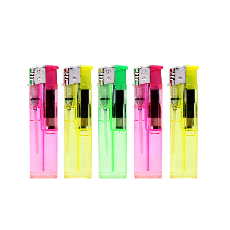 Disposable Lighter 721 Transparent Wholesale Plastic Digital Open Flame Lighter Standard Supermarket Household Manufacturer Free Shipping
