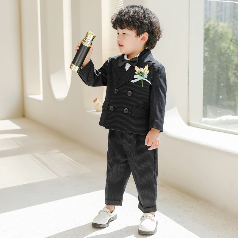Boys' Suits, New Autumn and Winter Flower Girl Wedding Clothes, Performance Clothes, Children's British Performance Clothes, Baby's First Birthday