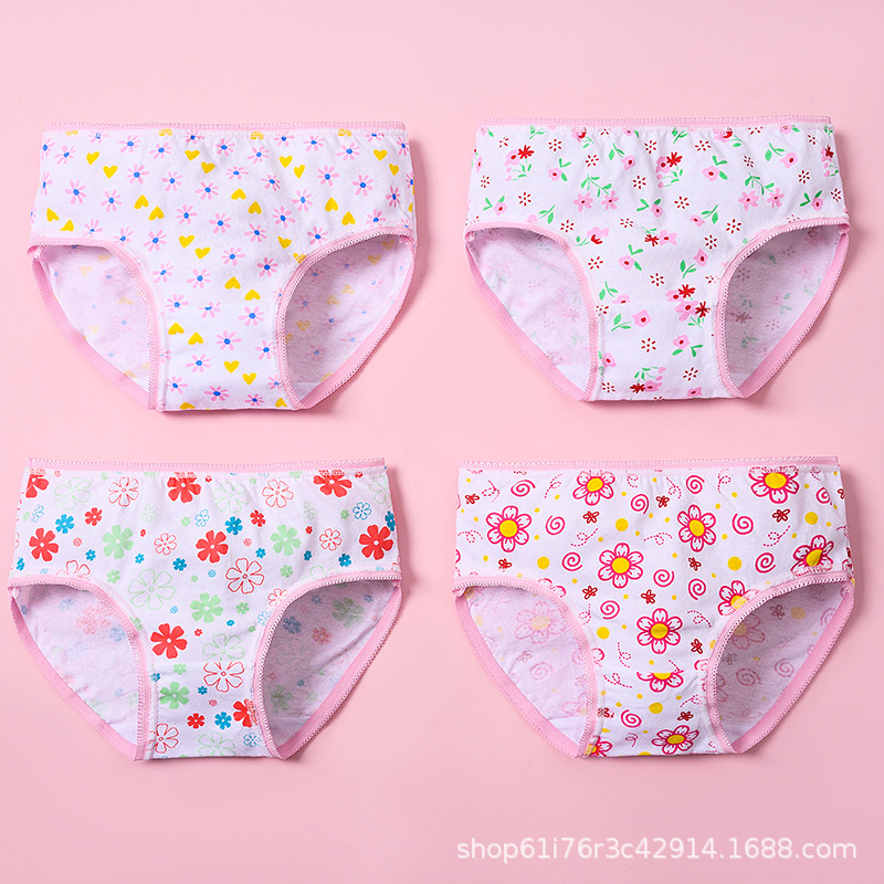 Cotton Briefs Women Cross Border 100% Cotton Briefs for Girls Cute Printed Dopamine Briefs for Little Girls