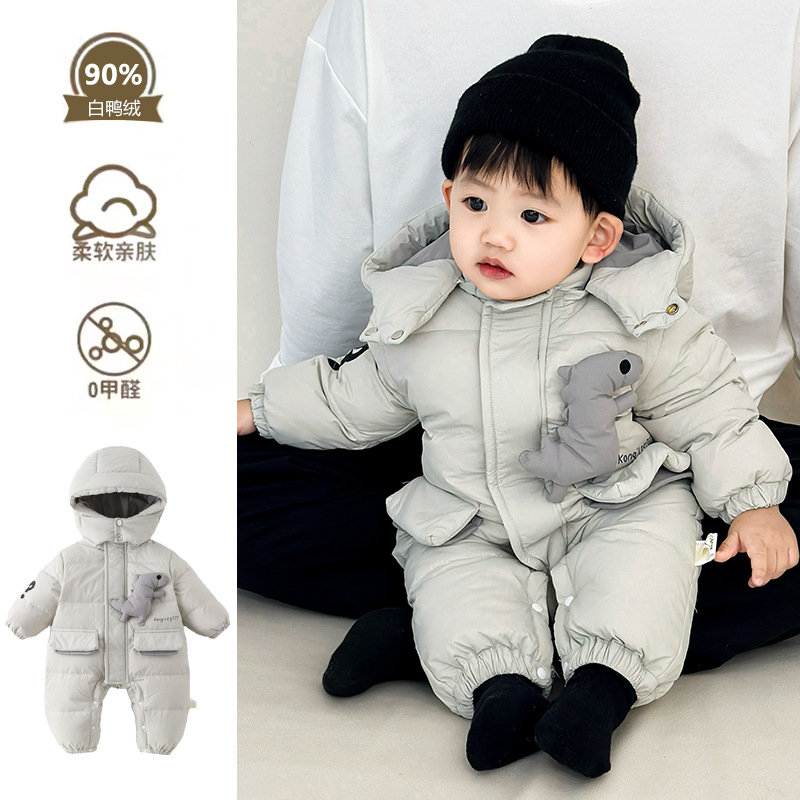 Новая зимняя куртка для младенцев, утепленный комбинезон для прогулок