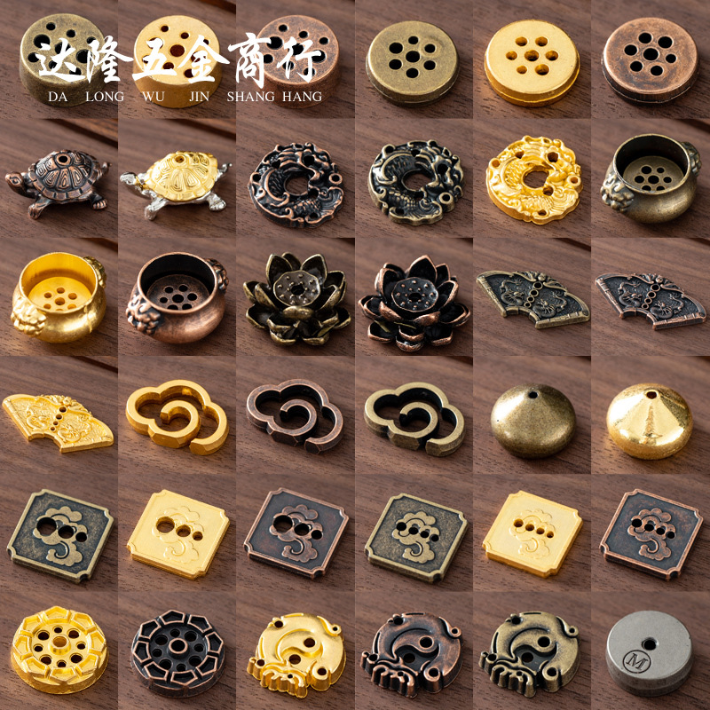 Медная подставка для благовоний в форме тыквы с девятью отверстиями, мини-курильница