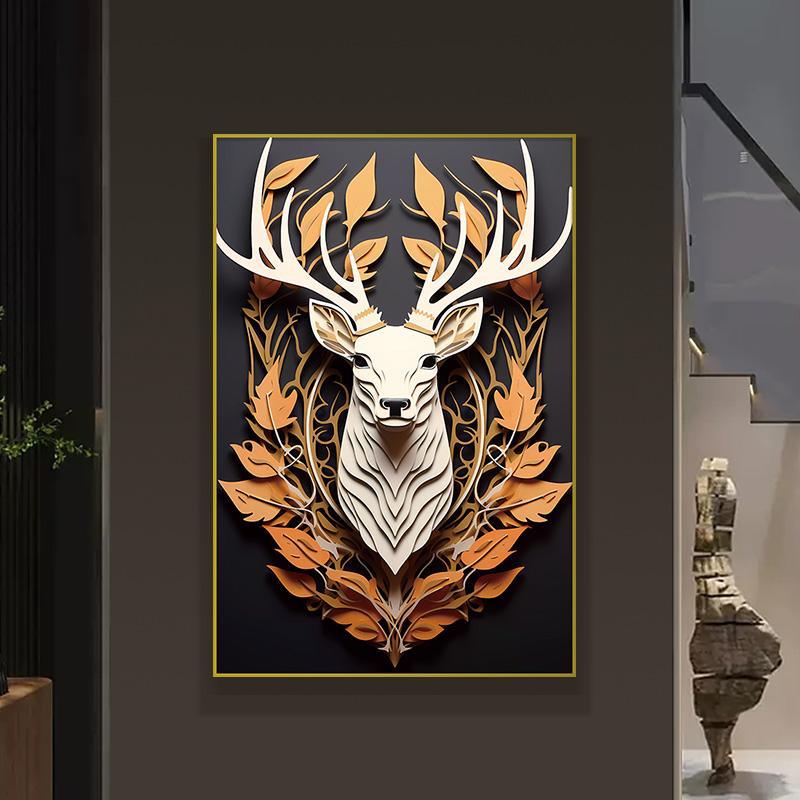 Кристаллическая керамика, акриловая декоративная живопись для входной зоны, алюминиевая рама, живопись оленя 80120