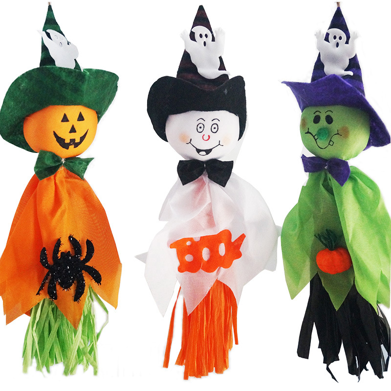 Halloween Decorations Ghost Cute Paper Grass Pendant Ghost Festival Pumpkin Ghost Decoration Props Cross-border Hot Sale