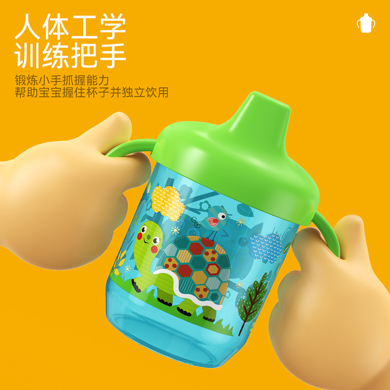 Cartoon Animal Integrated Handle Infant Learning Drinking Cup Duckbill Cup Leak-Proof Baby Water Cup Children's Kettle Hot Sale