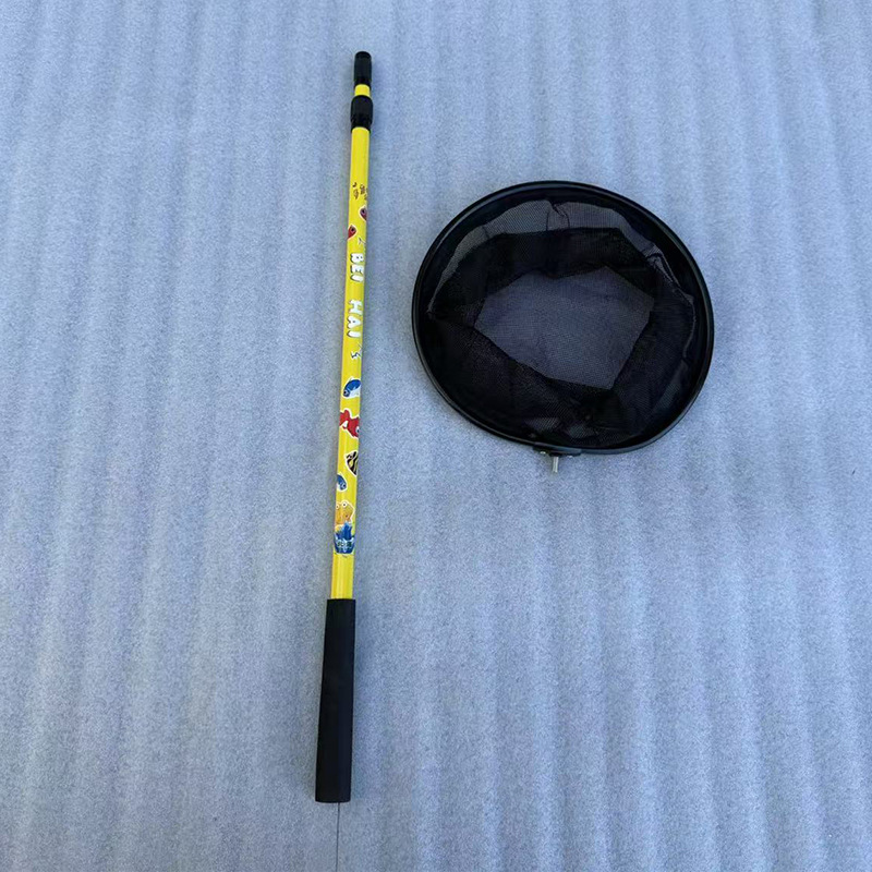 Children's Small Copy Net Lightweight Small Net Bag Fishing Gear Accessories Stainless Steel Telescopic Fishing Net Catching Insect Water Play Stainless Steel