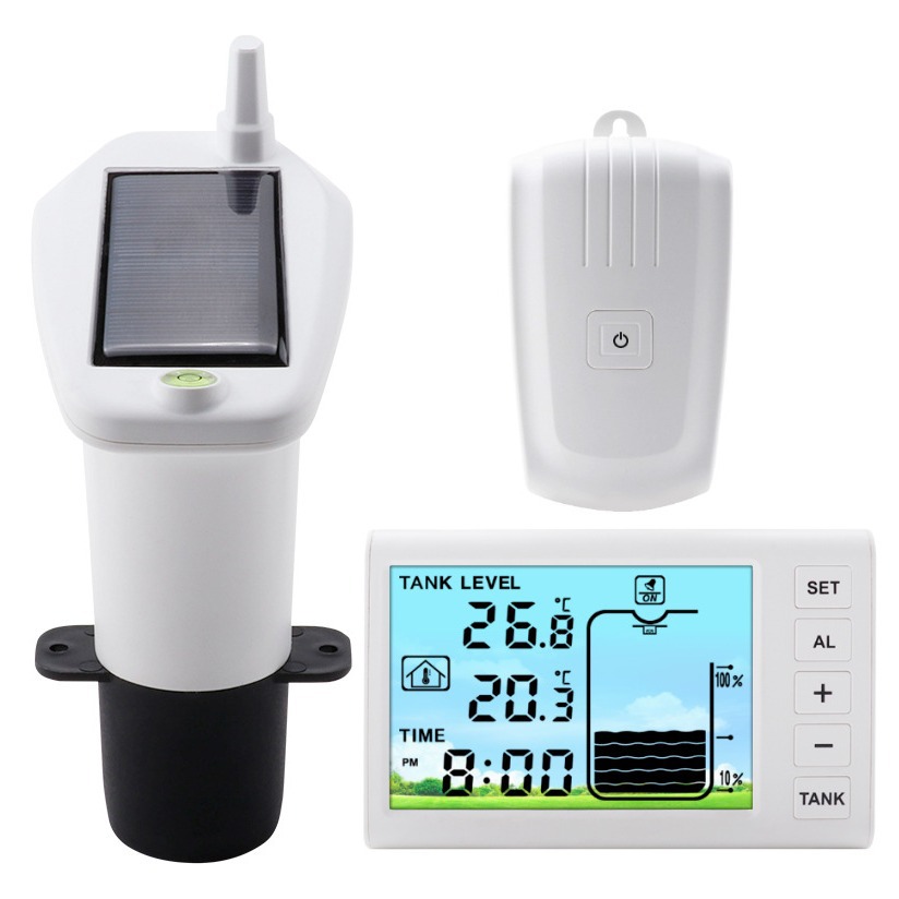 Ultrasonic level gauge digital display water tank level gauge low water level pump automatic water monitor solar charging