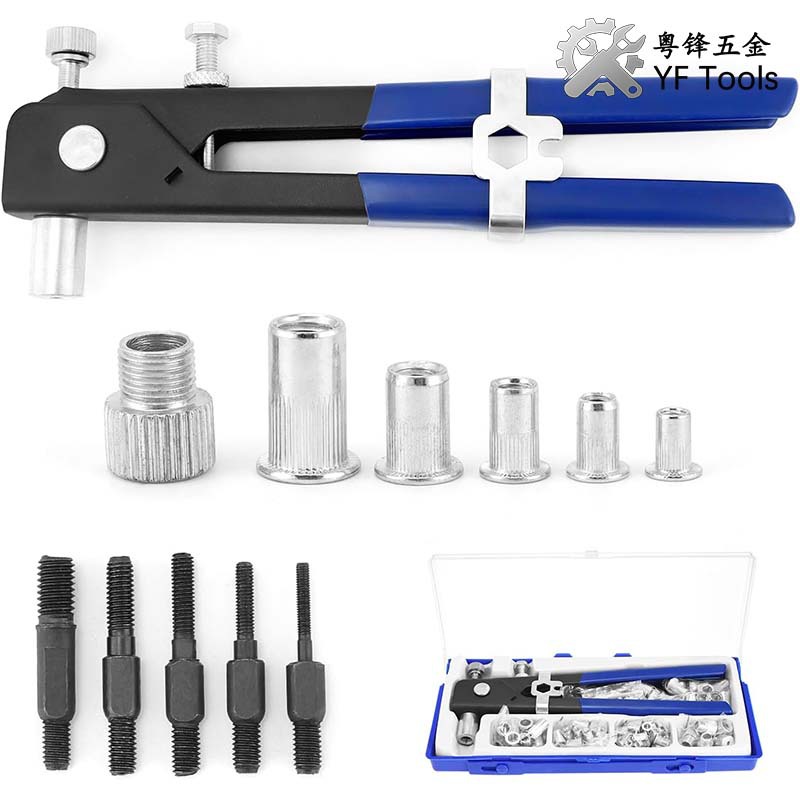 Cross-Border 86Pcs Manual Nut Gun Set 106Pcs Manual Ram Gun Factory Cap Gun Nut Gun Rivet