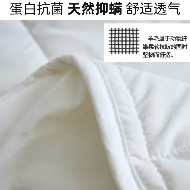 Pure Wool Mattress Cover Xinjiang Cotton Australian Wool Moisture-Proof Mattress Washable Protein Antibacterial Anti-Mite
