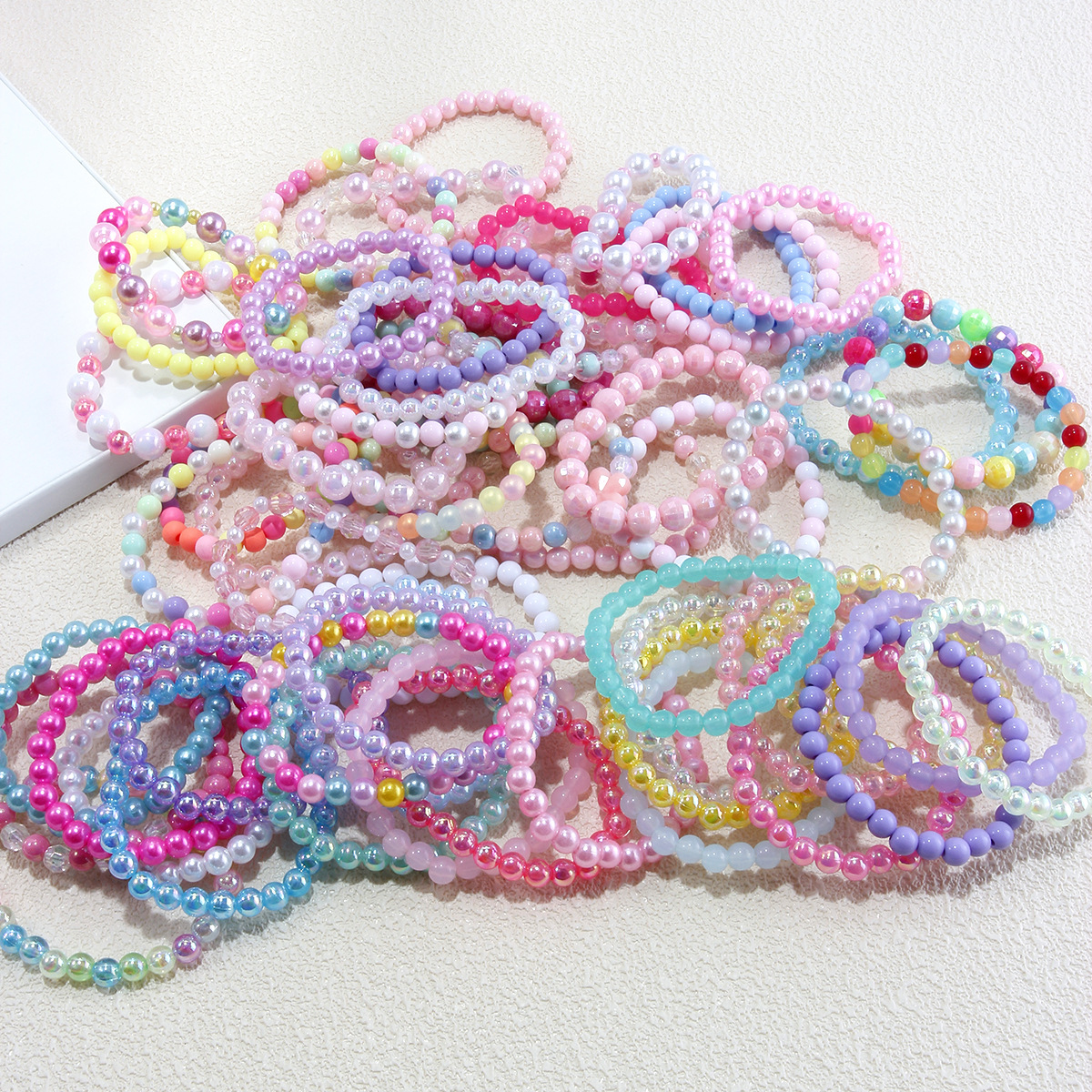 Bulk 1 girls random 6mm beaded bracelet girl accessories do not pick style do not pick color random delivery