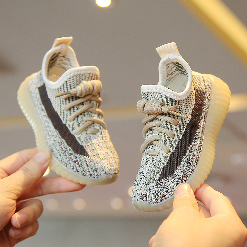 Children's Sports Shoes 2025 Spring & Fall Boys' Coconut Shoes Fly-Knit Breathable Mesh Shoes Girls' Casual Shoes Soft-Soled Baby Shoes