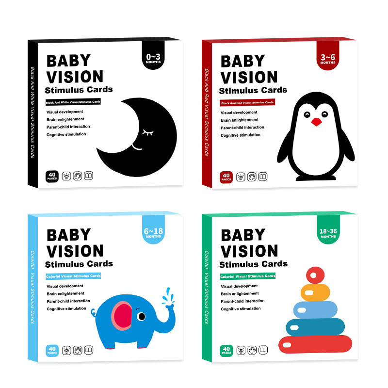 Cross-border black and white card 0-3 months baby black and white card early education card visual stimulation card baby color card English