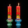 Phoenix Yunfei Eight Auspicious Imitation Glass Lamp Holder Colorful Lamp Candle Holder Red Pink Green