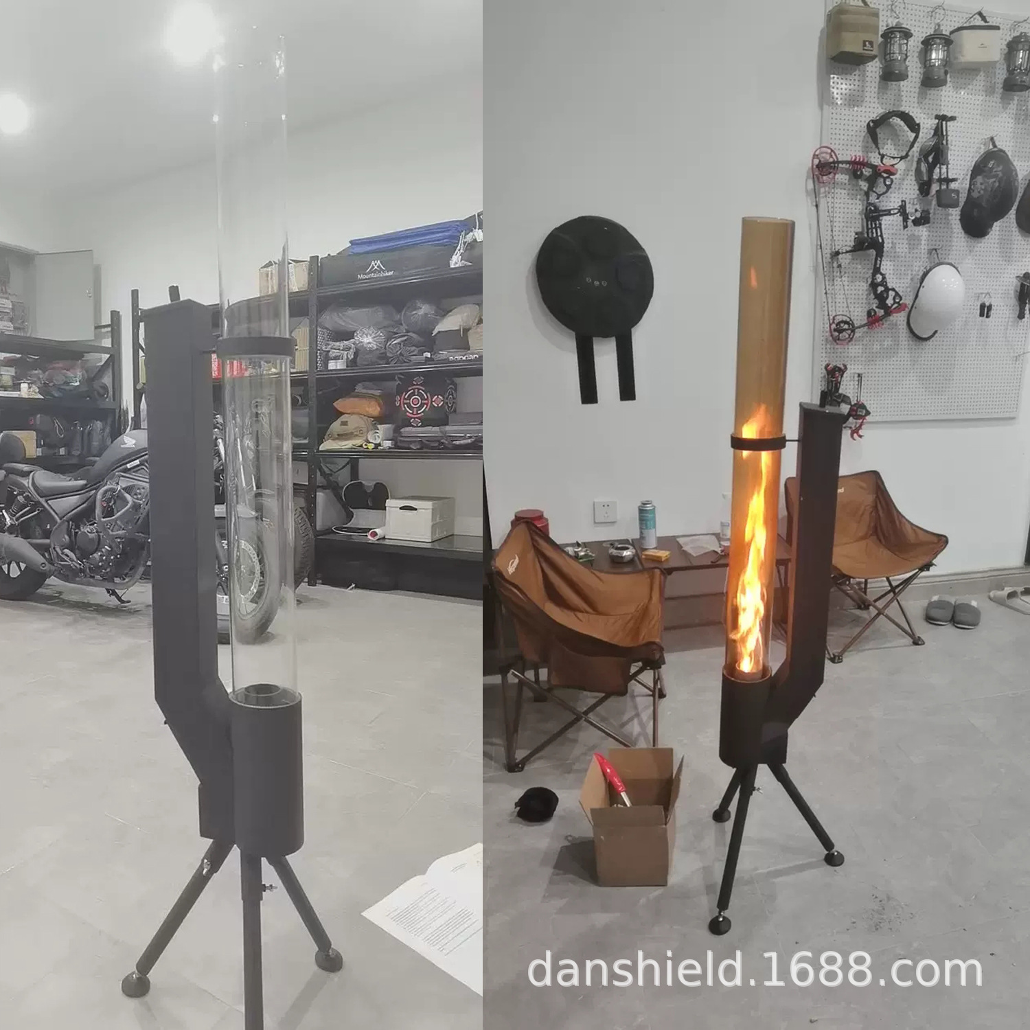 Vertical wood-burning rocket stove rocket launcher courtyard heating stove outdoor camping winter energy saving and environmental protection pellet stove