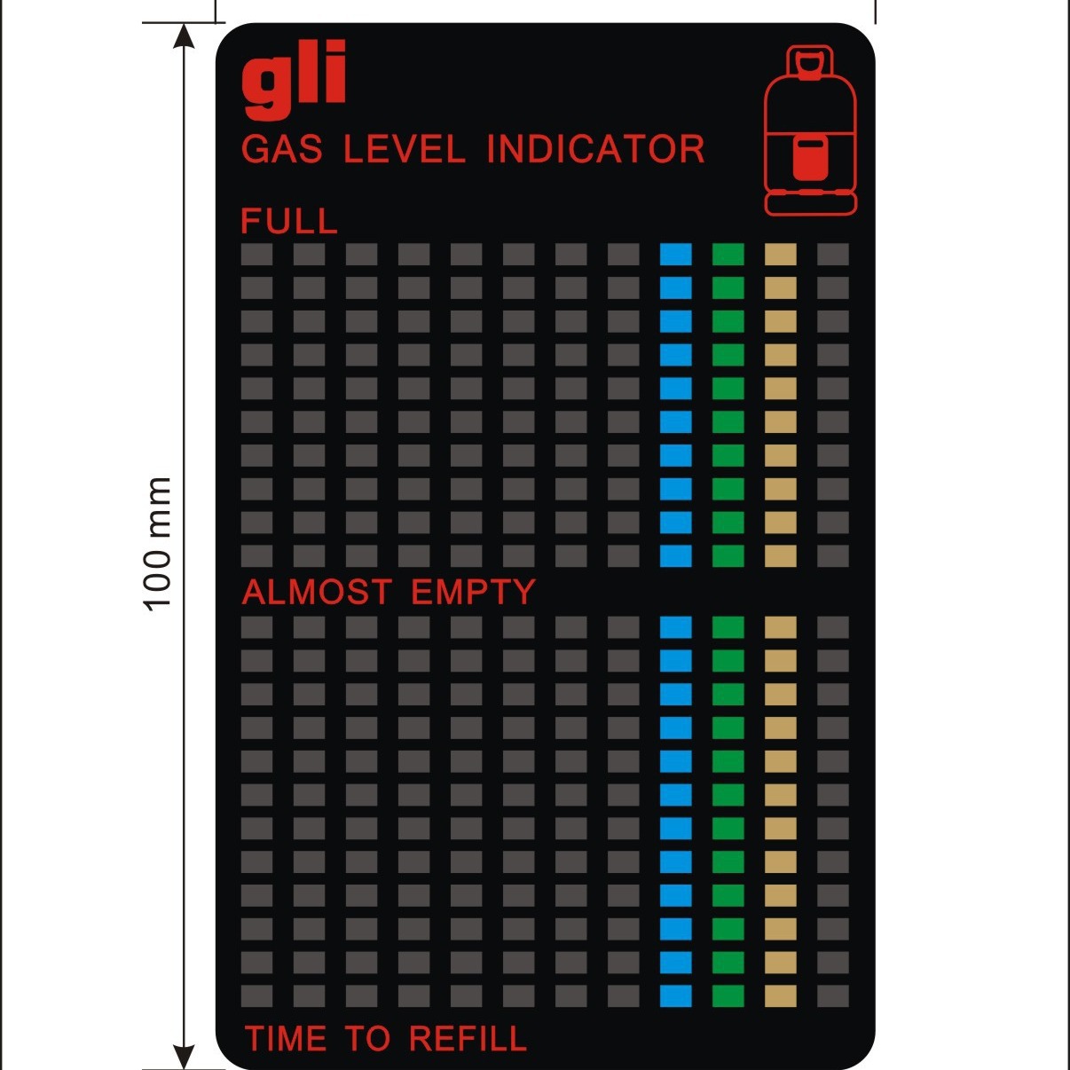 Gas lever indicator gas margin test stick gas margin test card