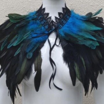 Amazon Cross Border Gothic Style Feather Shawl Stage Show Masquerade Halloween Costume Accessories