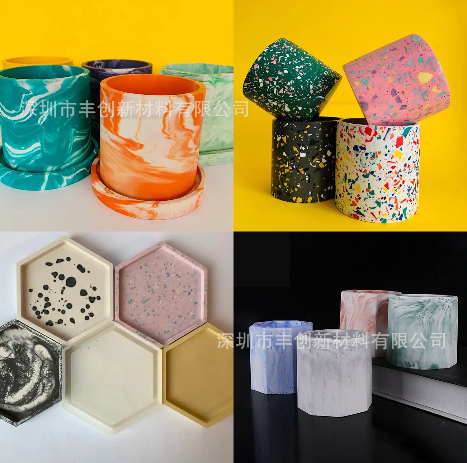 Cross-Border Amazon Aromatherapy Gypsum Powder Terrazzo Water-Based Casting Resin Epoxy Resin Ornament Mold Candle Handmade