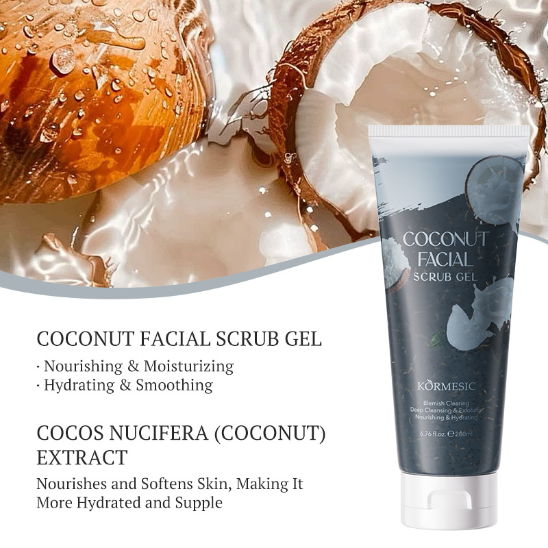 Kormesic Aloe Vera Facial Scrub Gel Scrub Cream Facial Cleanser Cross-Border Foreign Trade Manufacturer Wholesale