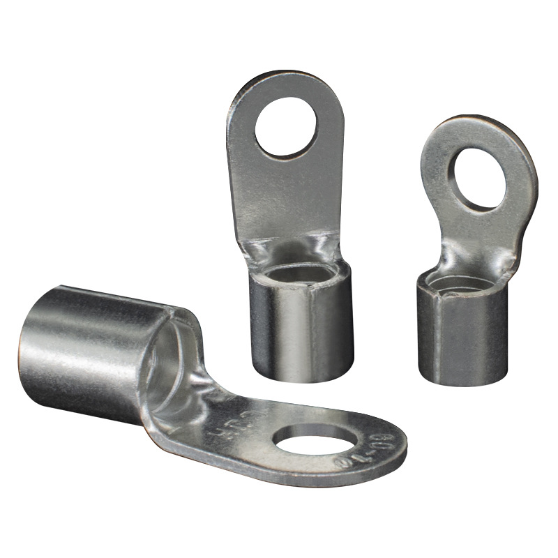 CJH End Head RNB8-6S/L Copper 1.0 Thick CoLd-preSSed Round Bare TerminaL BLock Copper NoSe Connector Wire Lug