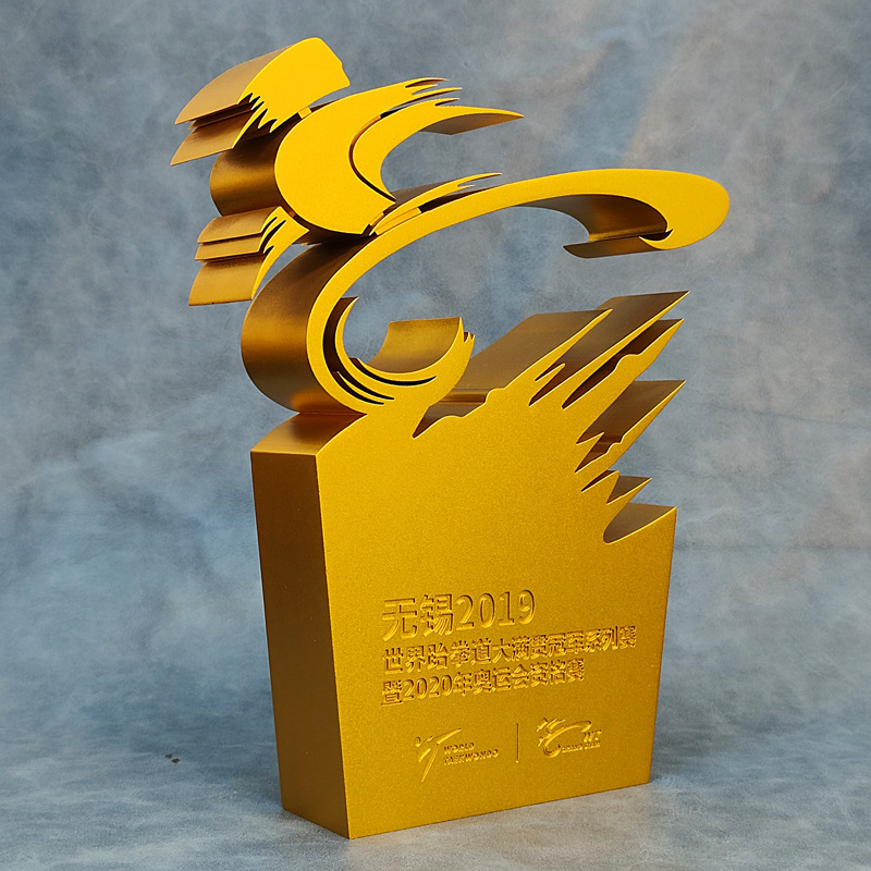 Metal Trophy Aluminum Alloy Crafts Medal Bronze Medal Badge Cnc Engraving Four-Axis Processing Relief Production