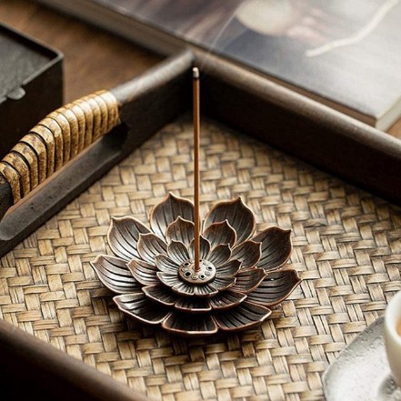 Металлический лотос, подставка для благовоний, три сокровища, основание для сандаловых благовоний