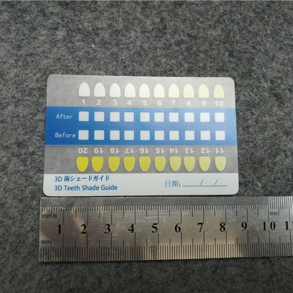 Tooth color card PVC strip color card tooth color contrast card PVC frosted tooth color card