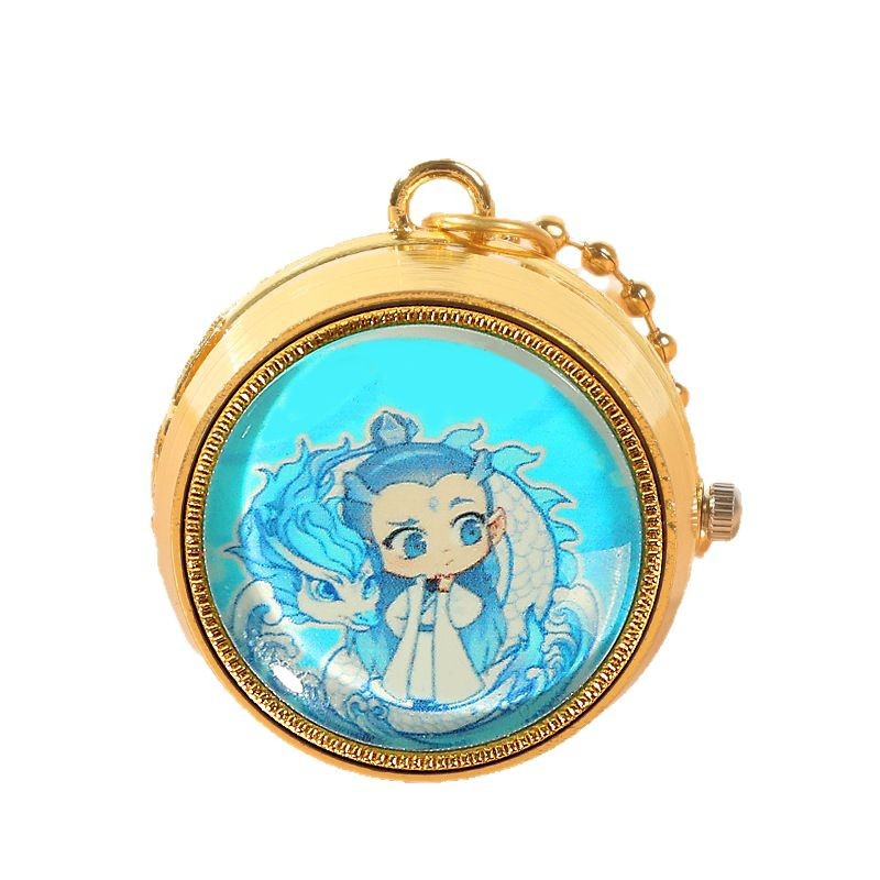 Cartoon Which Rotating Pocket Watch Rotatable Flip Children's Necklace Watch Ao Bing Peripheral Students Luminous Watch Gift