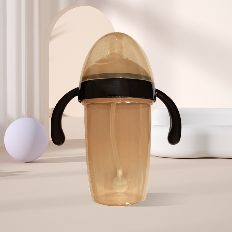 Imitation breast milk PP bottle 6 months old over 12 one-year-old baby weaning straw gravity ball to prevent flatulence