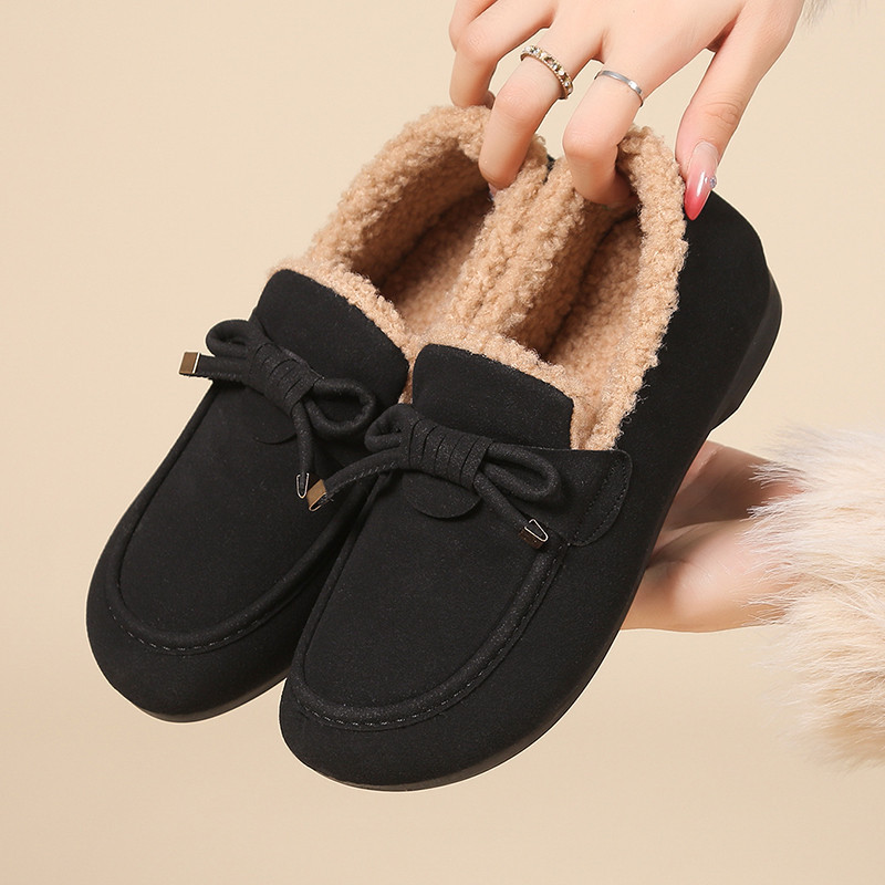 Winter Warm cotton slippers women's indoor thick-soled non-slip warm cotton-padded shoes soft-soled plush confinement loafers