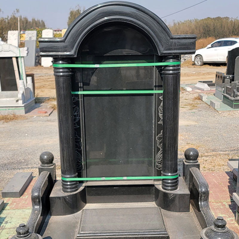 Stone Marble Tombstone Customized Rural Burial Granite Engraving Stone Tablet Black Cemetery Family Tomb Cemetery Tombstone