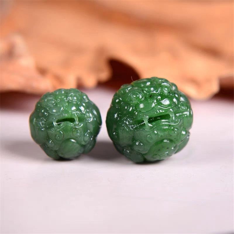 Factory [3340 people] natural Hetian jade jasper bracelet with beads pixiu scattered round beads single Wen play bi direct