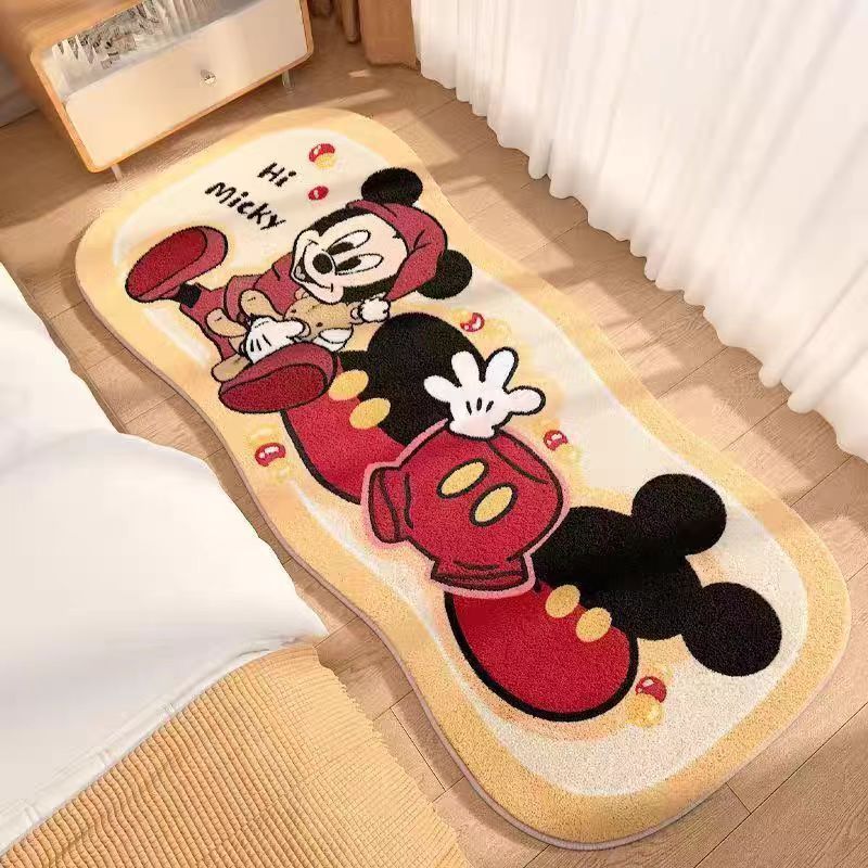 Cartoon New Imitation Cashmere Bedroom Bedside Home Strip Carpet Living Room Room Carpet Girl Thickened Anti-Fall