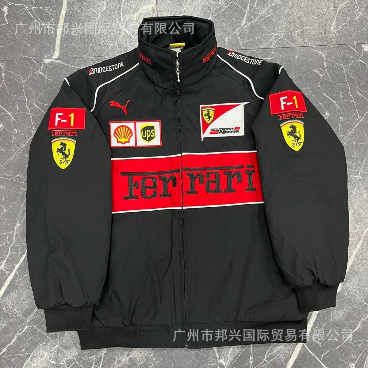 F1 Full Style Embroidered Racing Suit Cycling Suit Explosion Biker Suit European and American Retro American Style Jacket for Men and Women Couple