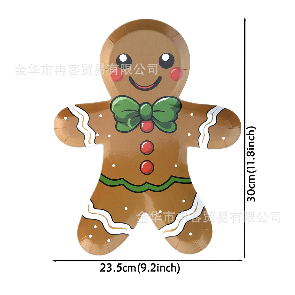 Gingerbread Man paper plate 8 Christmas gingerbread man Party disposable dinner plate Christmas party decoration supplies