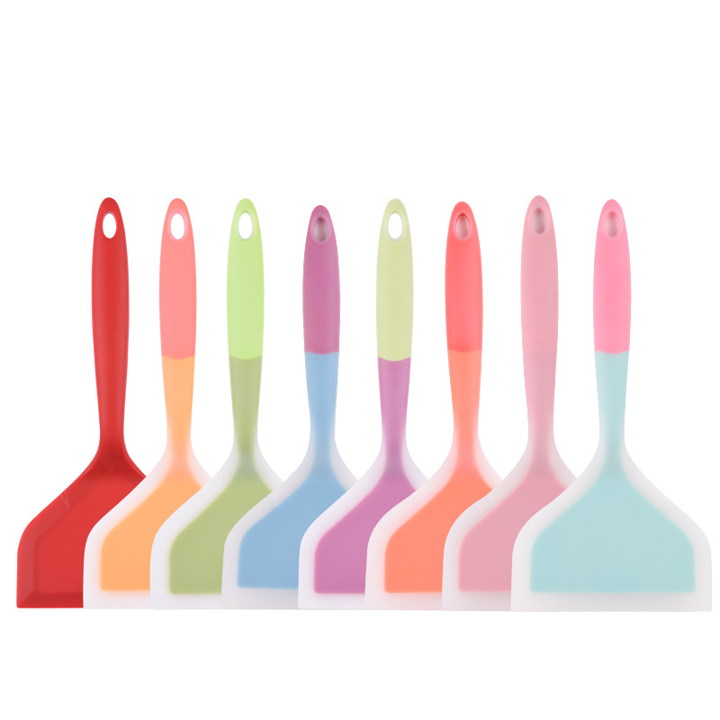 Silicone Spatula, High Temperature Resistant Tamagoyaki Spatula, Non-Stick Silicone Spatula, Two-Color Transparent Wide-Mouth Spatula, Kitchen Supplies